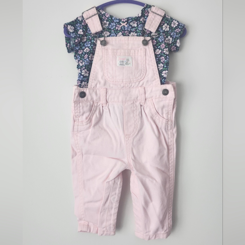 Carter's Overalls Floral Pink 6 Months